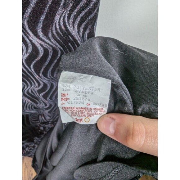 Vintage 90s Velvet Maxi Dress Size 14 Whimsigoth Witchy Goth Iridescent Shimmer - Picture 4 of 10